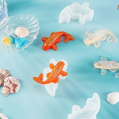 3 Koi Fish Silicone Molds Goldfish DIY Pendant Epoxy Molds
