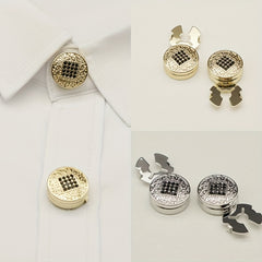 2pcs Rhinestone Button Covers Minimalist Pattern Fashion Accessories