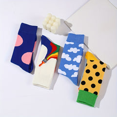 Graffiti Print Socks & Funny Sports Mid Tube Socks Women's Stockings