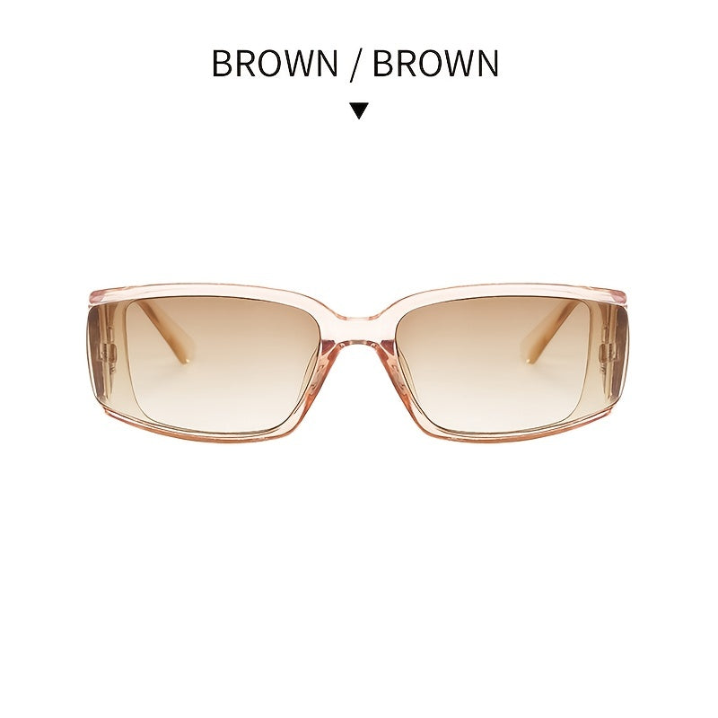 Boho Style Square Sunglasses Wide Temples Anti UV Sunscreen Glasses