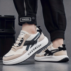 Men's Chunky Lace-up Sneakers with Shock Absorbing Sole