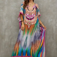Boho Floral Print Cover Up Dress