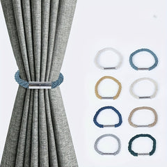 2pcs Plastic Curtain Rope w/ Magnetic Buckle for Home Decor