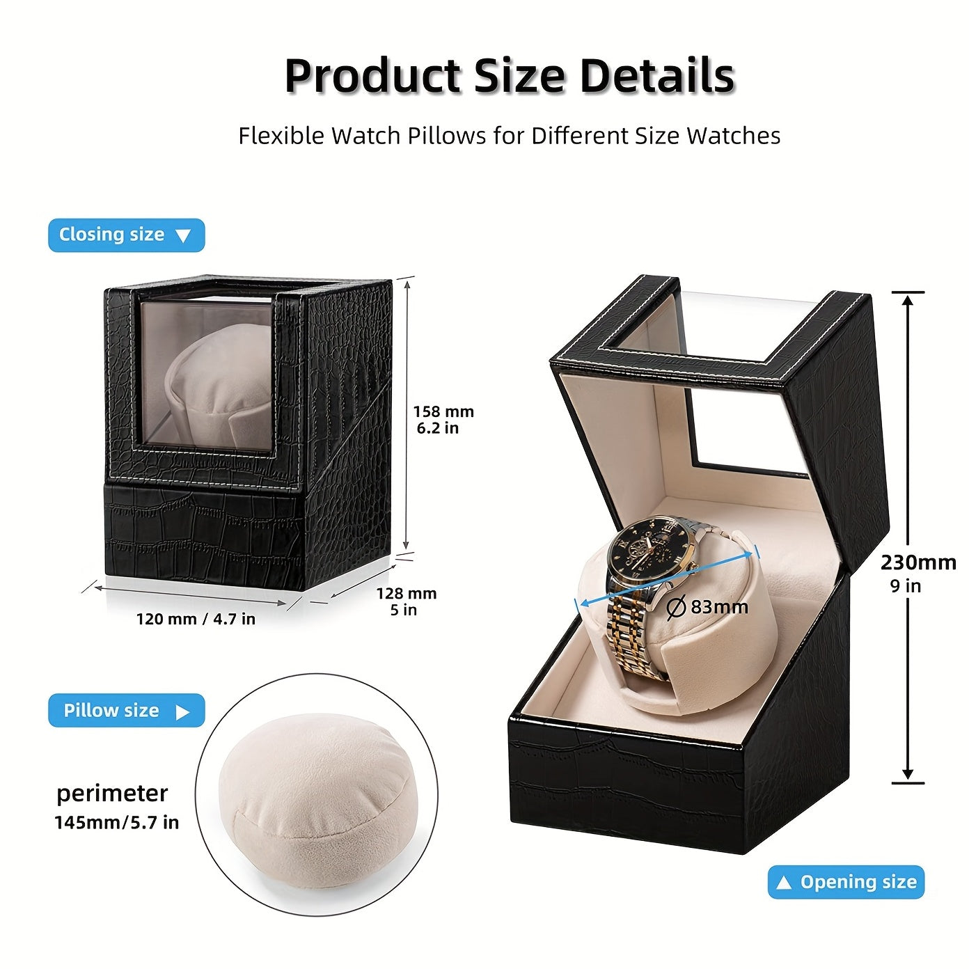 Single Watch Winder Box Quiet Japanese Motor Automatic Watch Turner Men Women