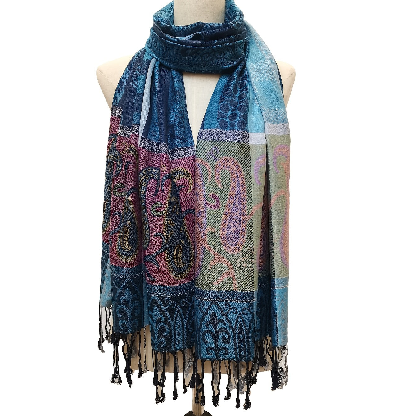 Vintage Cashew Print Scarf Polyester Scarves