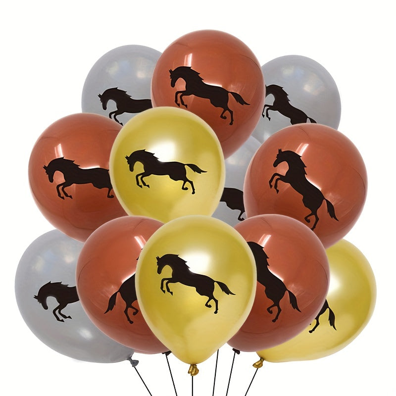 12pcs Horse Cowboy Theme Balloons Birthday Party Decoration Supplies