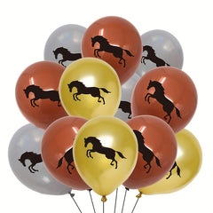 12pcs Horse Cowboy Theme Balloons Birthday Party Decoration Supplies