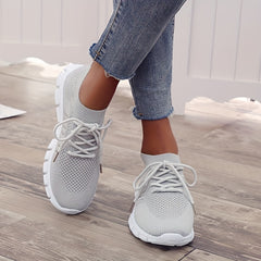 Women's Mesh Sneakers Lace Up Outdoor Shoes Lightweight Walking Shoes