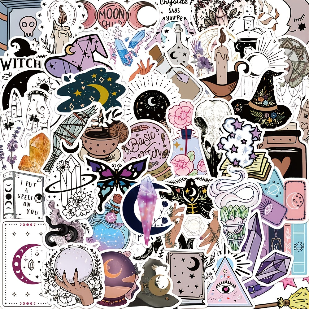 50pcs Cartoon Waterproof Personality Astrology Tarot Gothic Stickers