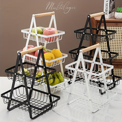 3-Layer Mesh Fruit Basket Storage Rack