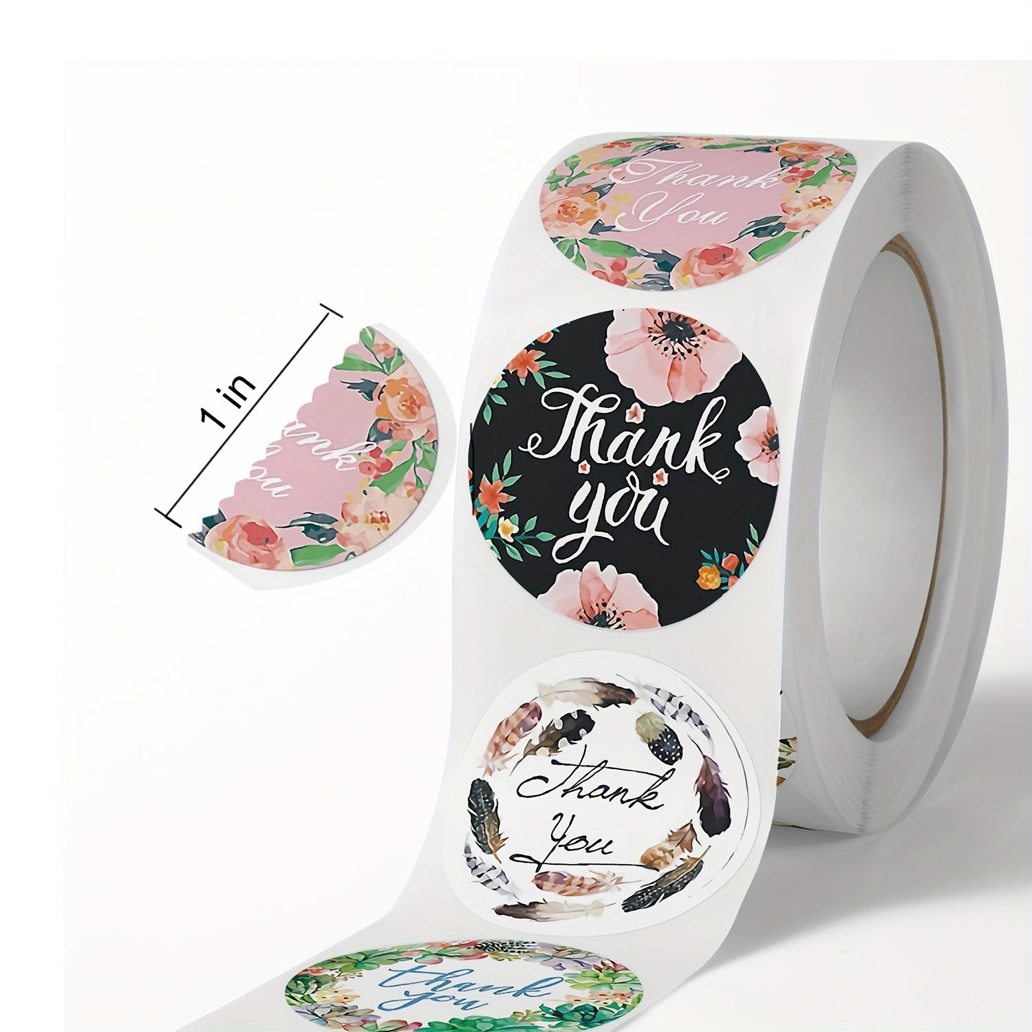 500pcs Thank You Sticker Round Labels Dragees Candy Bag Wedding Stickers