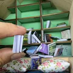 Set of 20 Mini Dollhouse Books for Learning Rooms, Libraries - 1:12 Scale