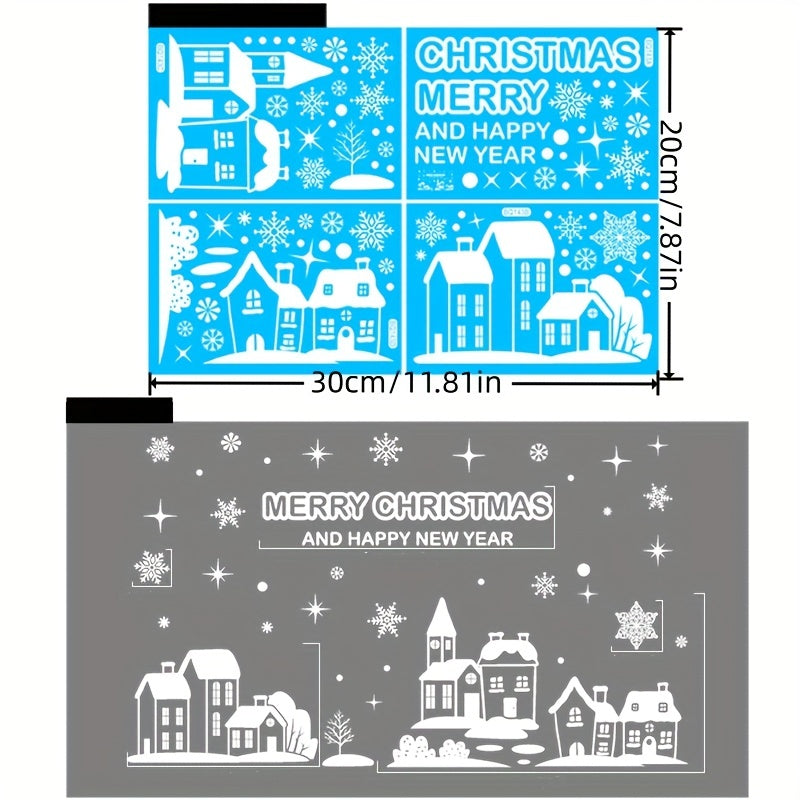 Christmas Window Clings Santa Reindeer Snowman Snowflakes Stickers