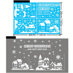 Christmas Window Clings Santa Reindeer Snowman Snowflakes Stickers