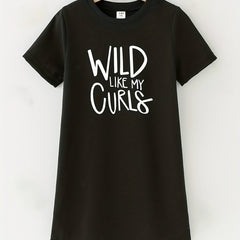 Toddler Girls Wild Like My Curls T Shirt Dress