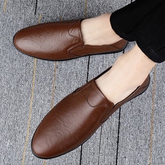 CLOHOO Custom Leather Loafer Shoes with Rubber Sole