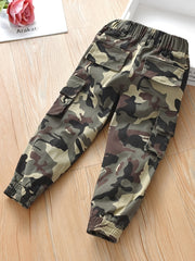 Boys Camo Sports Pants with Pockets