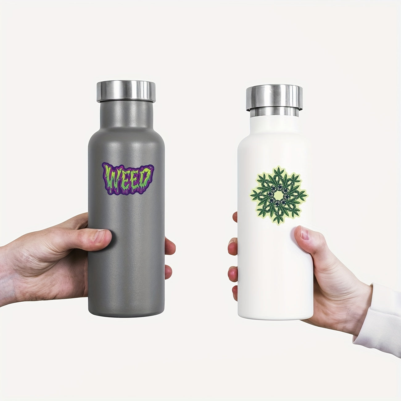 Green Plants Stickers Leaves Waterproof DIY Water Bottle Laptop Phone Sticker