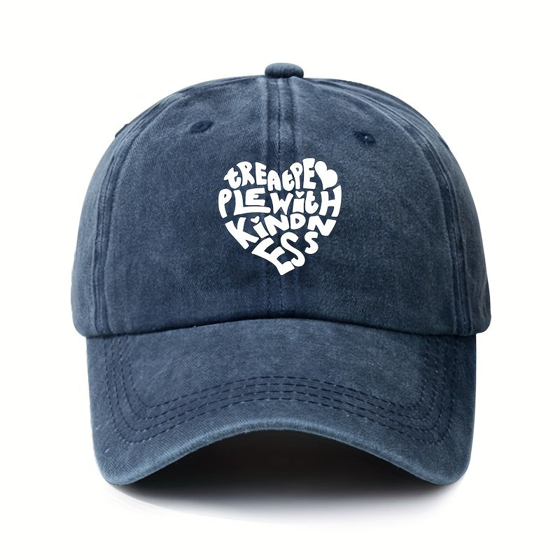 Heart Pattern Retro Baseball Cap Adjustable Sunscreen Hat
