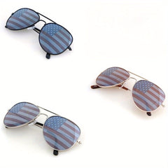 Men's Metal Frame American Flag Sunglasses