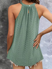 Eyelet Sleeveless Top Summer Casual Wear
