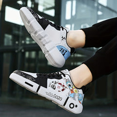 Anime Print Lace Up Skate Shoes for Men