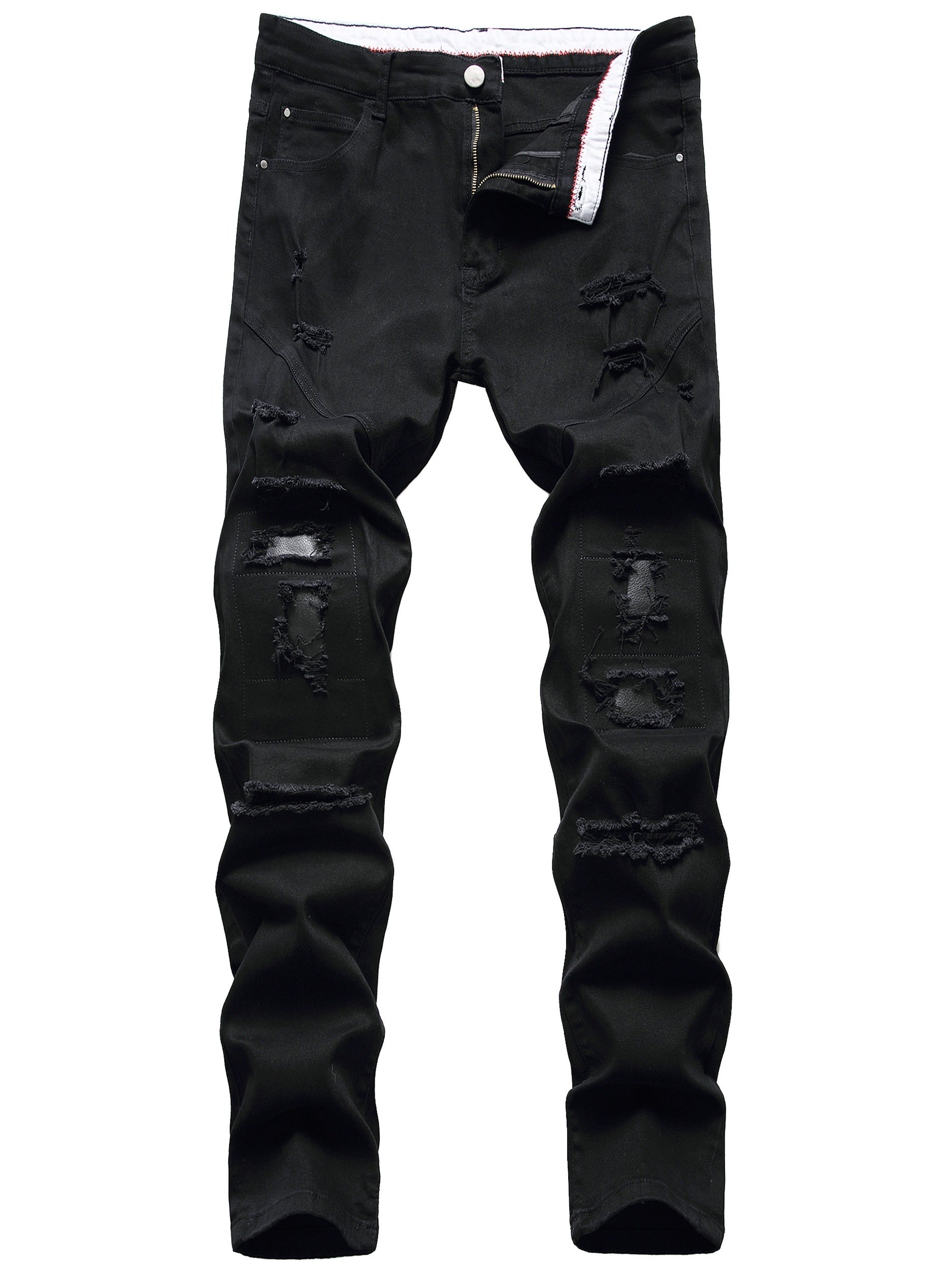 Men's Ripped Jeans Casual Street Style Straight Leg Denim Pants