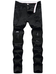 Men's Ripped Jeans Casual Street Style Straight Leg Denim Pants
