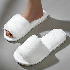 Plush Furry Fur Slippers Cozy Slip-On Lightweight Comfortable Slippers