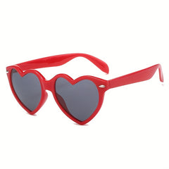 Y2K Heart Sunglasses Love Theme Rivet Decor UV400