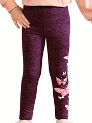 4 Pack Girls Pink Butterfly Ankle Pants Casual Active Legging Pants