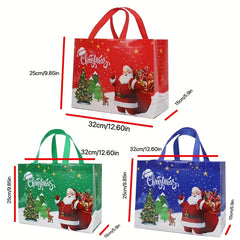 11pcs Christmas Tote Gift Bags Handles Reusable Non woven