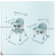 4-In-1 Baby High Chair Child Feeding Height Convertible Removable Tray