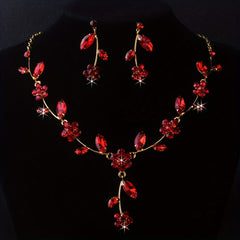 Red Bridal Jewelry Set for Weddings & Performances