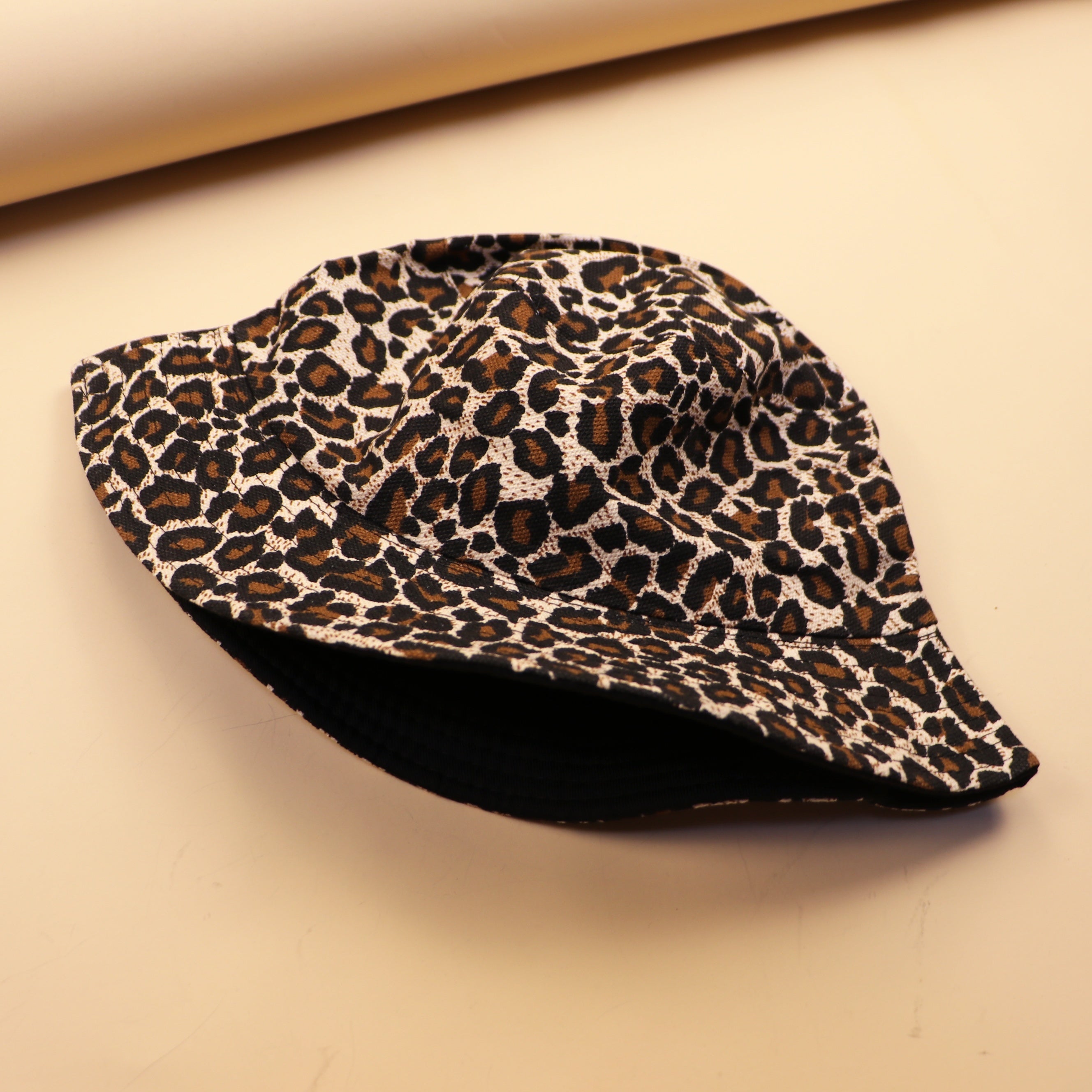Leopard Print Reversible Bucket Hat Breathable Vacation Sunscreen Cloche Hats