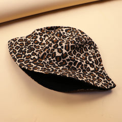 Leopard Print Reversible Bucket Hat Breathable Vacation Sunscreen Cloche Hats