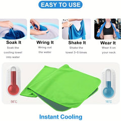 Stay Cool Ice Silk Towel in Silicone Case for Summer Fitness