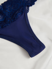 8pcs Lace Stitching Thongs Soft Comfy Stretchy Intimates Panties