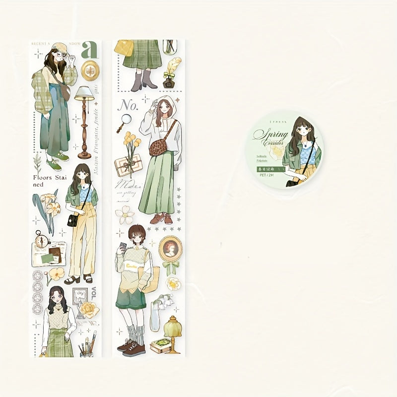 Gentle Memories Series PET Tape Artistic Dressing Stickers