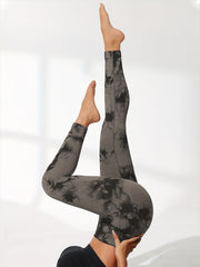 Tie Dye Tummy Control Yoga Legging High Waist Workout Tight Running Pants