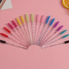 100pcs Crystal Mascara Wands Eyelash Brushes with Case