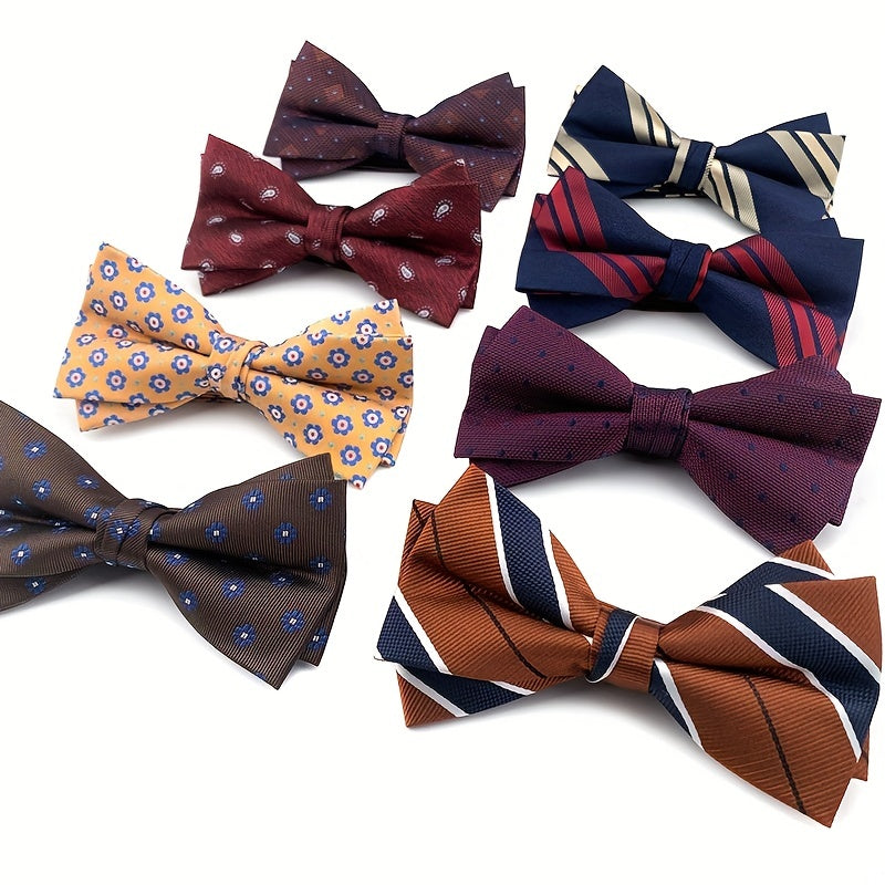 Formal Drawdown Bow Tie with Bowknot for Men