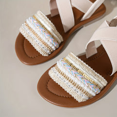Girls Open Toe Sandals Lightweight Flat Shoes for Indoor Outdoor Beach