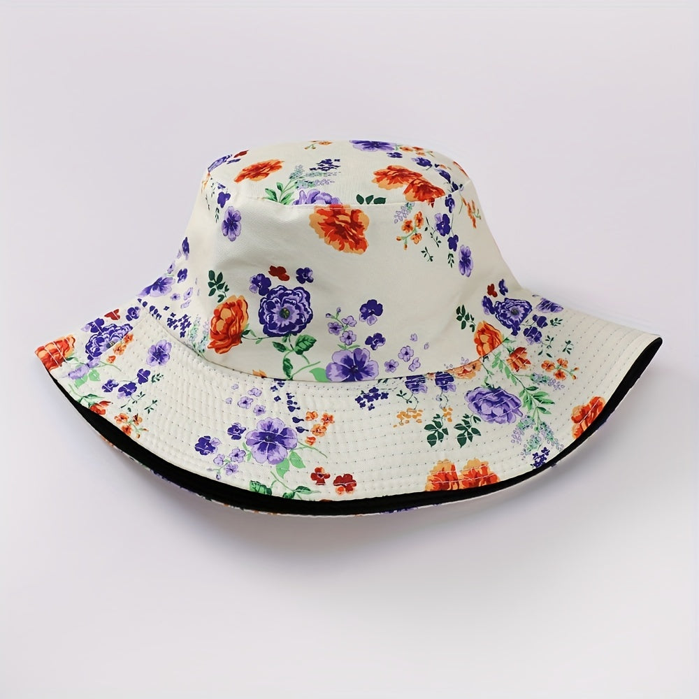 Flower Fisherman Hat Rose Flower Hat Print Visor Hat Floral Hat