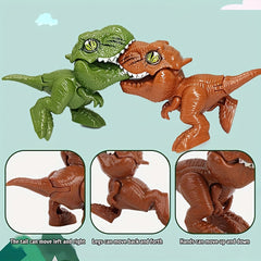 4pcs Finger Bite Dinosaur Toys Interactive Novelty Gift Gray Green