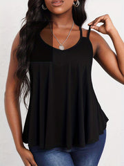 V Neck Dual Strap Cami Top Sleeveless Casual Summer Top