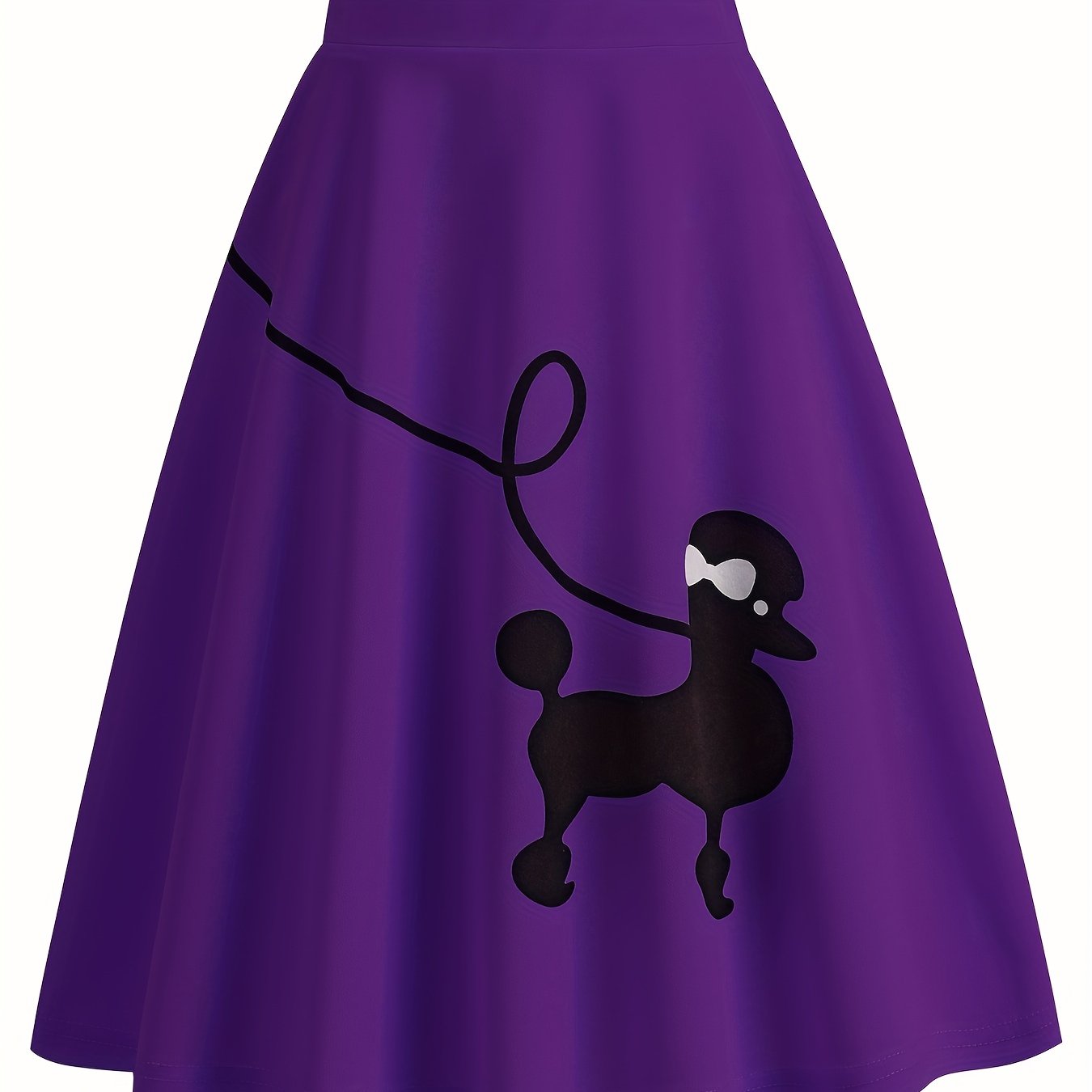 Cartoon Dog Print A-line Skirt Vintage Zipper Skirt Women's Clothing