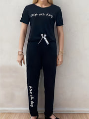 Letter Print Lounge Set Women's Loungewear