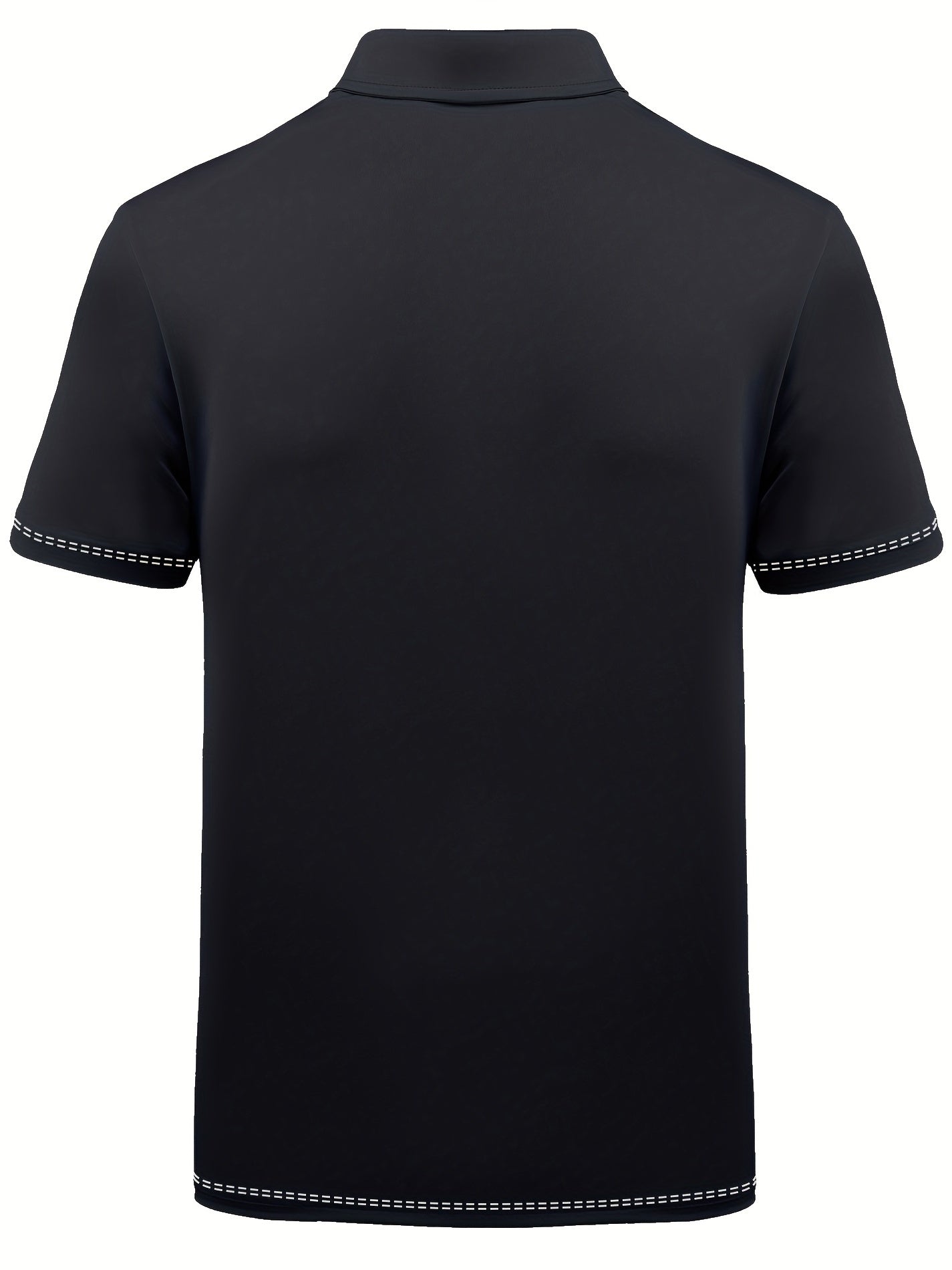 Men's Striped Polo Shirt Active Stretch Button Up Short Sleeve Polo Shirt