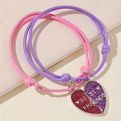 2pcs Kids Heart Bracelet, Children's Accessories